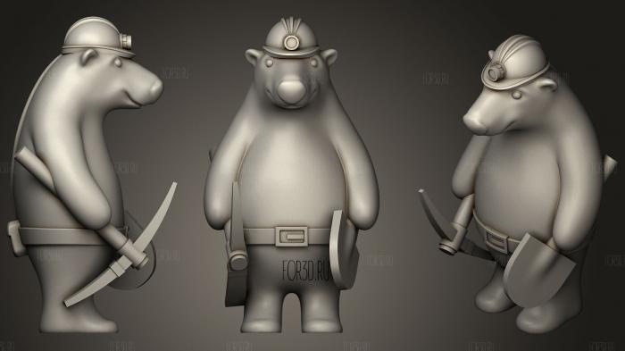 Stylized Bear107 3d stl for CNC